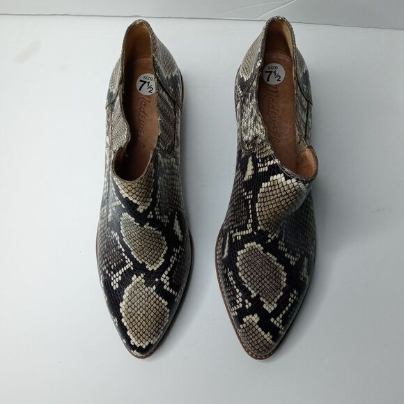 Madewell Low Chelsea Boots in Snake Embossed Leather - Picture 2 of 8